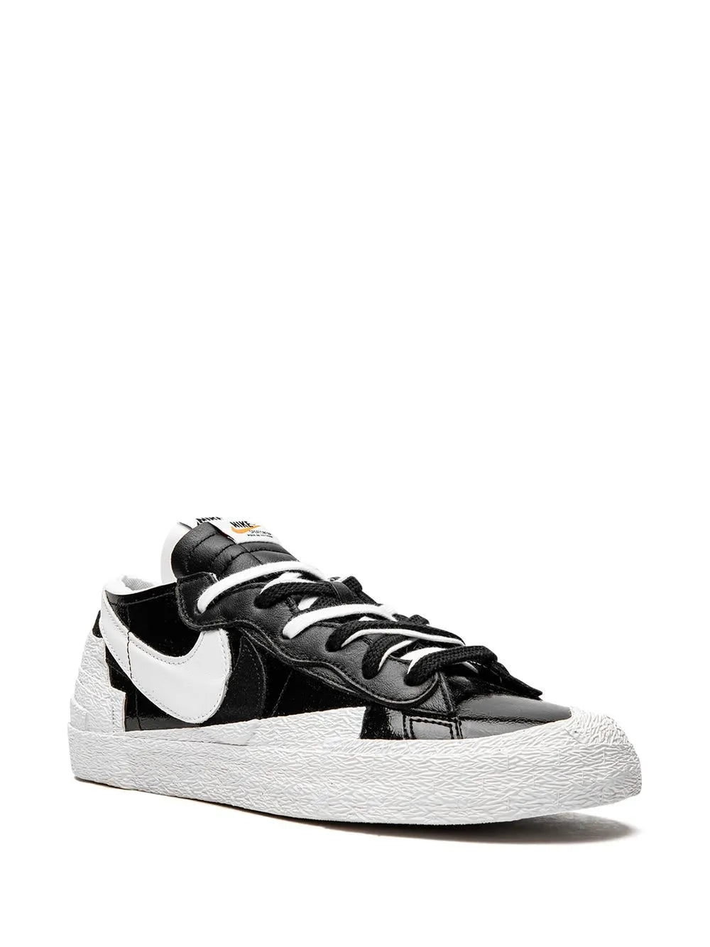 X Sacai Blazer Low Black Patent Leather Sneakers