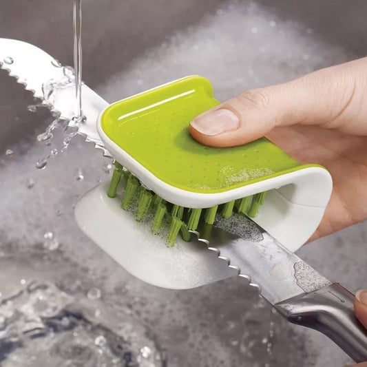 U-Shaped Knife Cleaner Brush – Safe Dual-Sided Cutlery Cleaning Tool for Kitchen
