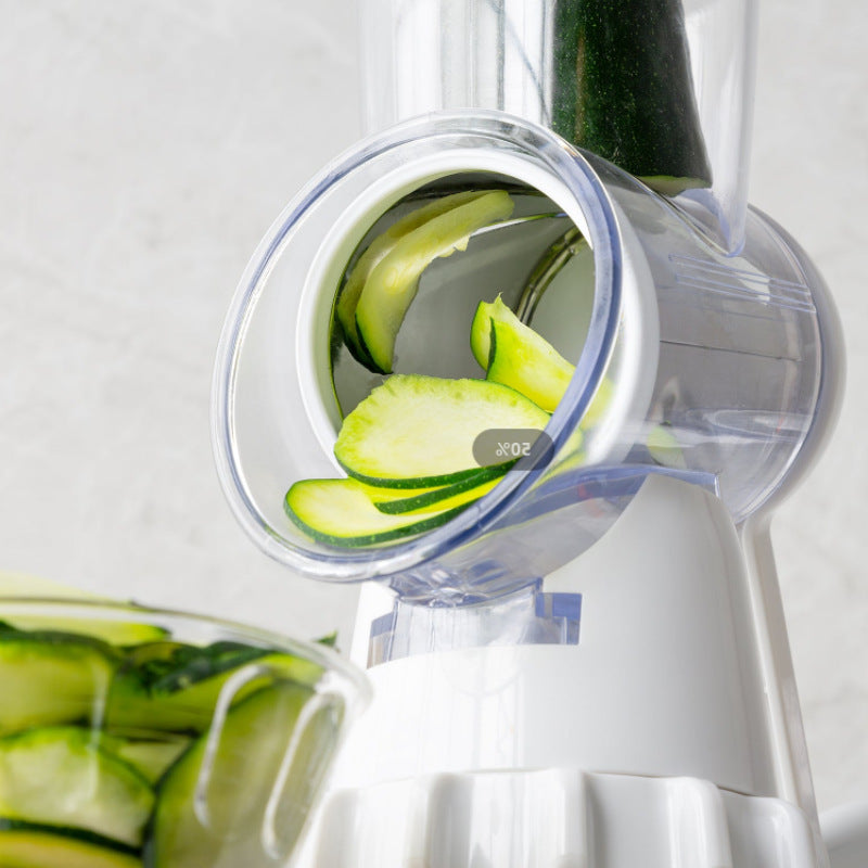 3-in-1 Manual Vegetable Slicer – Rotary Mandoline Cutter, Grater & Shredder for Fast Kitchen Prep
